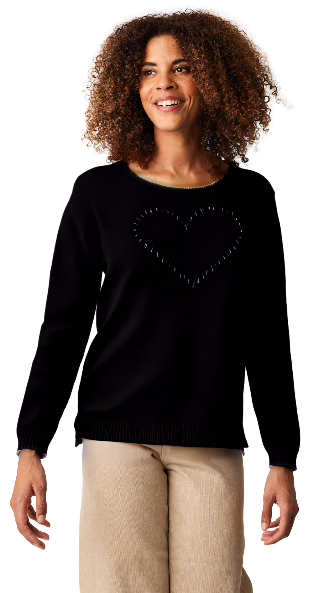 Maryam Rainbow Heart Embroidered Sweater. Style PH15705