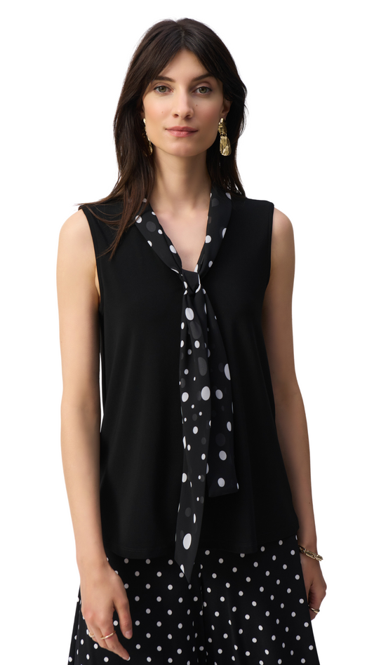 Chifon Dot Tie Sleeveless Top. Style JR251078