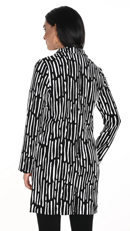 Abstract Textured Stripe Mid Length Blazer. Style FL243164