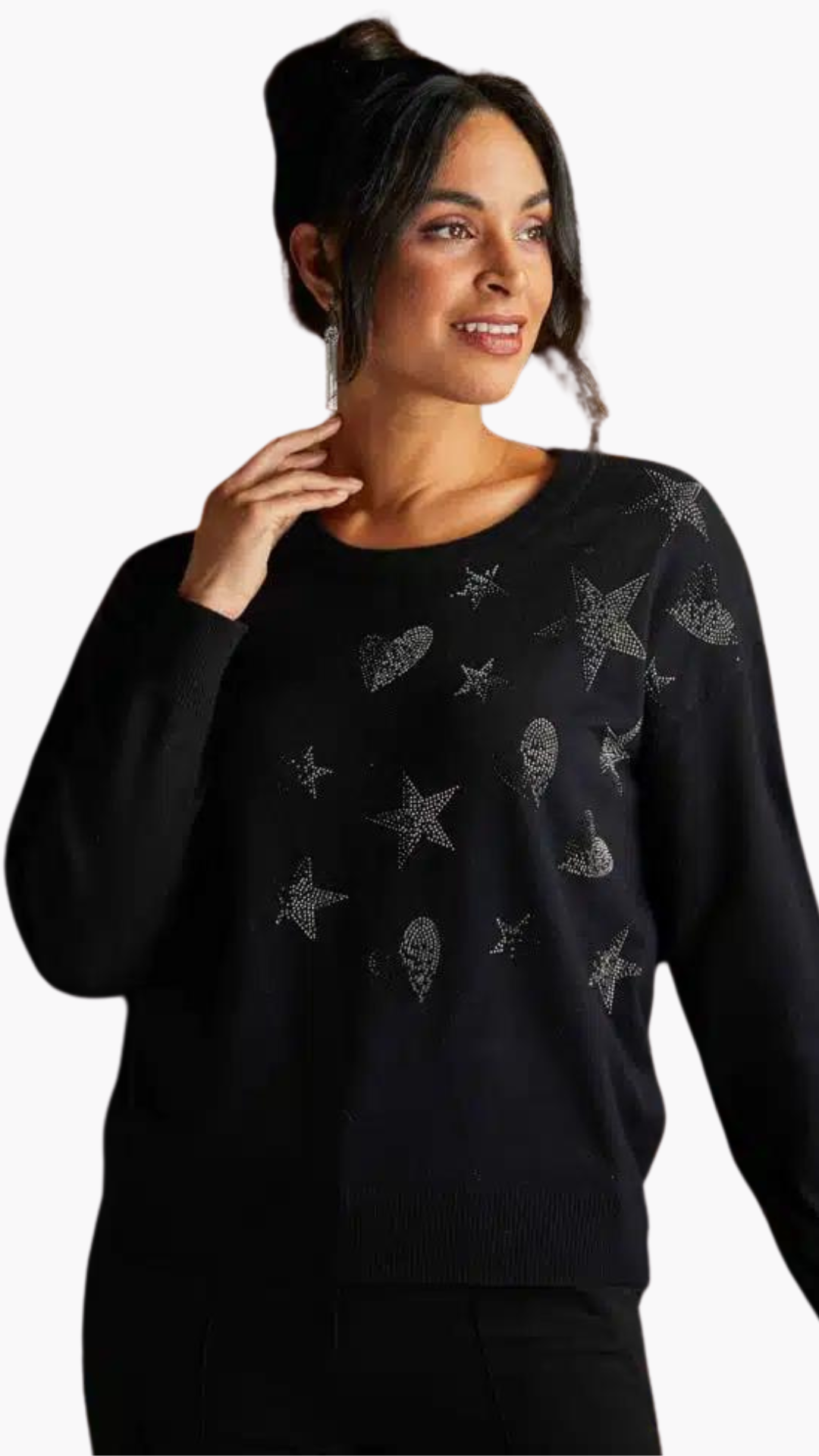 Sparkle Stars & Hearts Sweater. Style EW33132