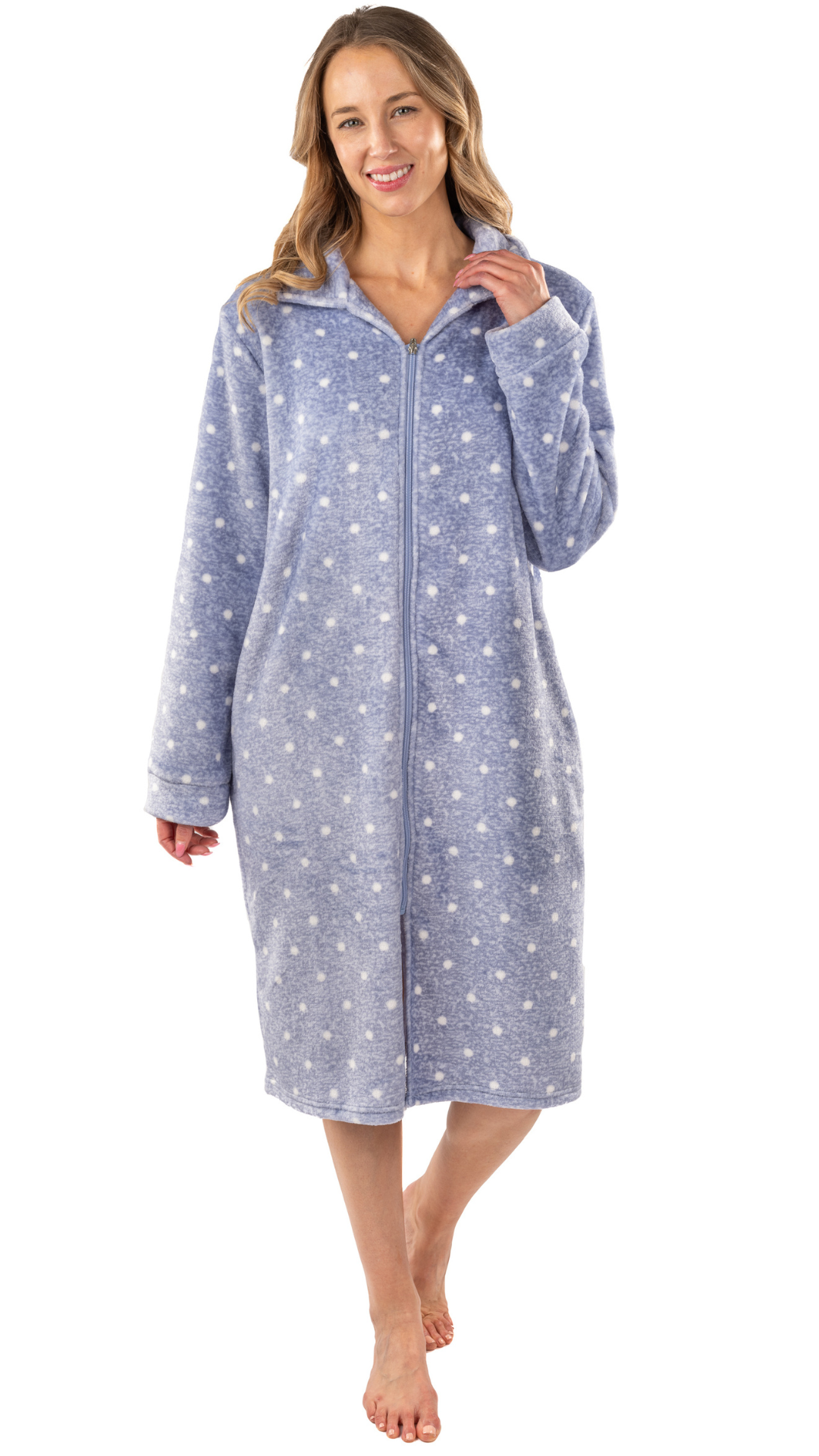 Zip Font Polka Dot Cozy Lounger. Style PL109-CBLU