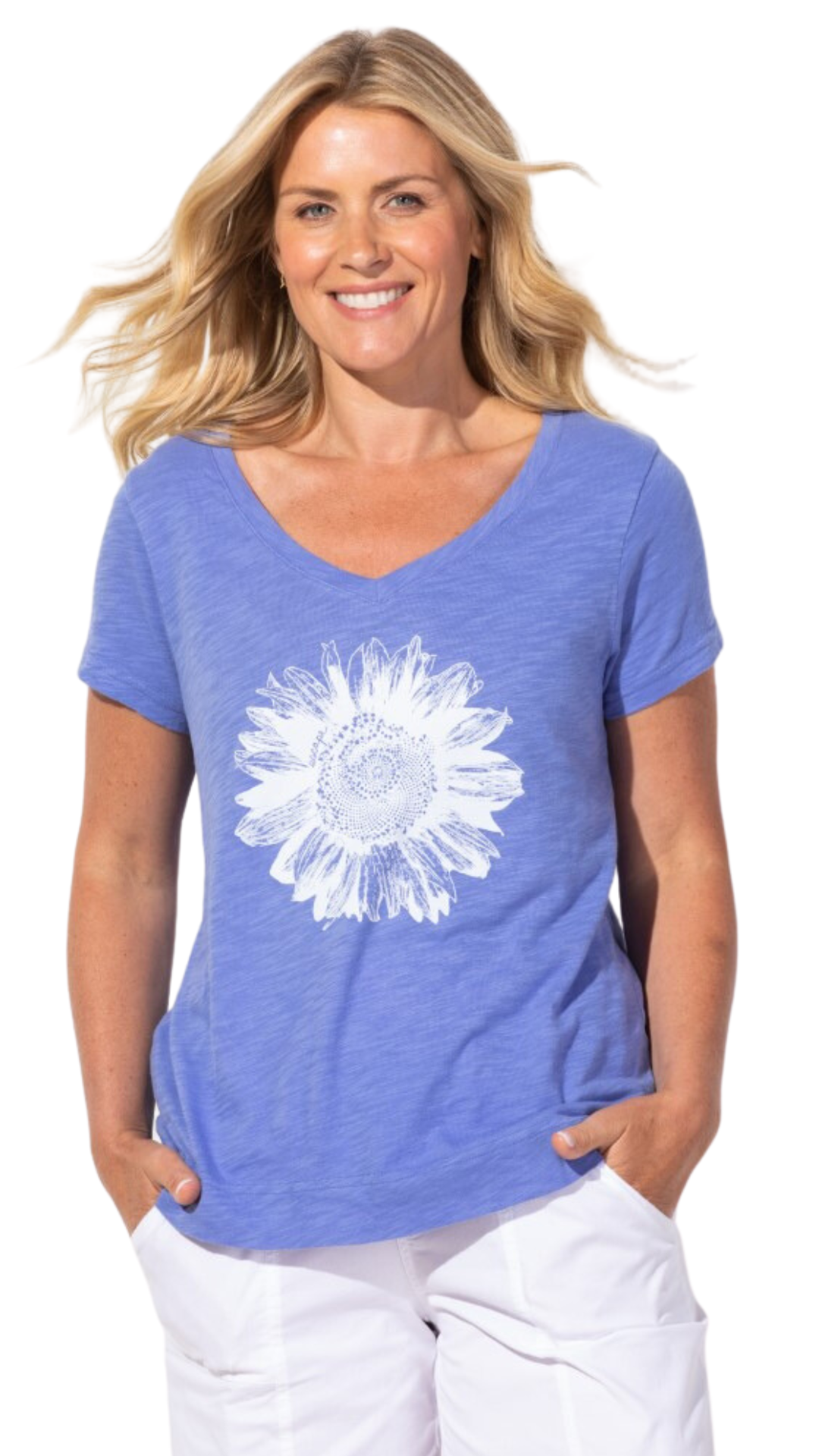 Sunflower V-Neck T-Shirt. Style ESCE42100S3