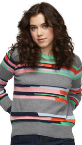 Jacquard Stripe Knit Sweater. Style ZKP5330U