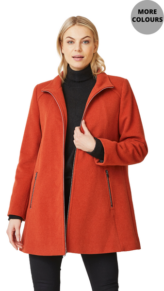 Zip Pocket Wool Coat. Style JUN2204