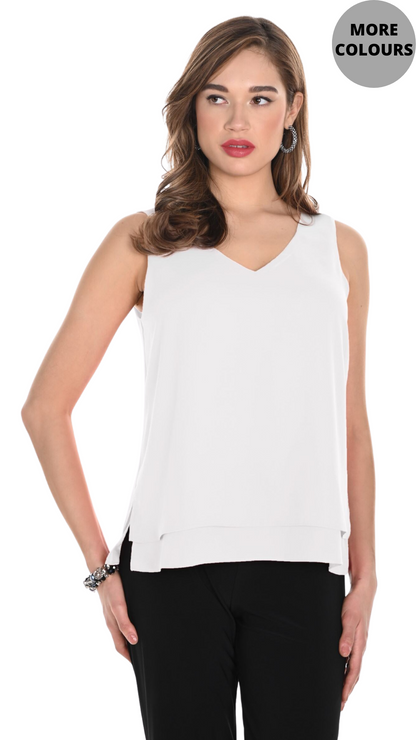 Layered Hem Sleeveless Top. Style FL244252