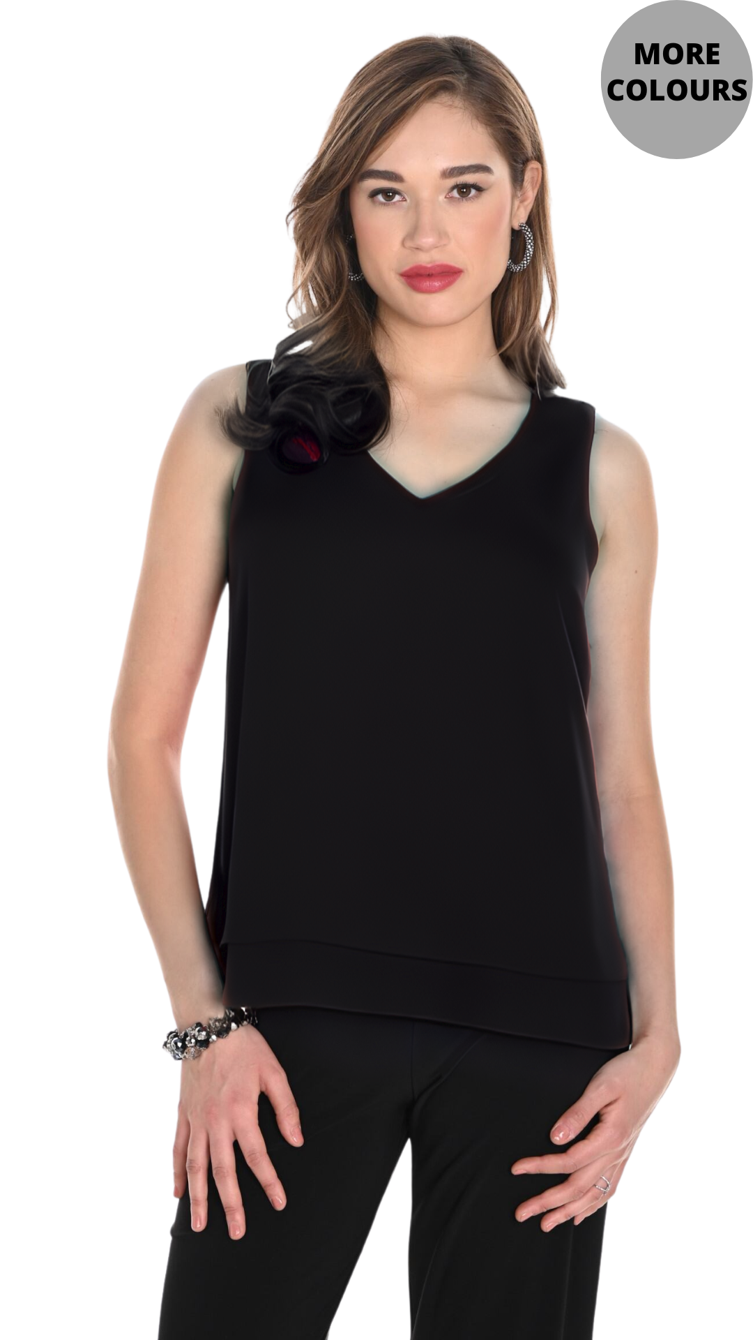 Layered Hem Sleeveless Top. Style FL244252