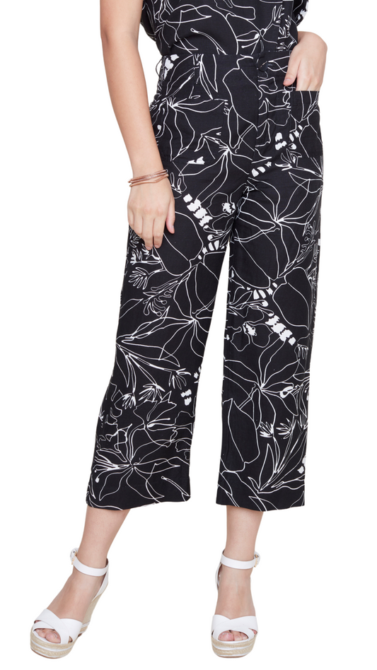 Floral Print Cropped Pant. Style REN10045-2151P