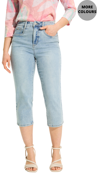 Olivia Embroidered Pocket Trim Capri. Style FD2456779