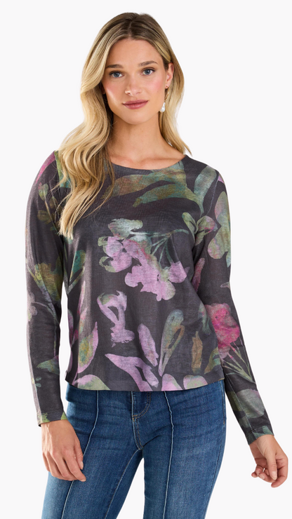 Long Sleeve Crew Neck Top. style FD3517451