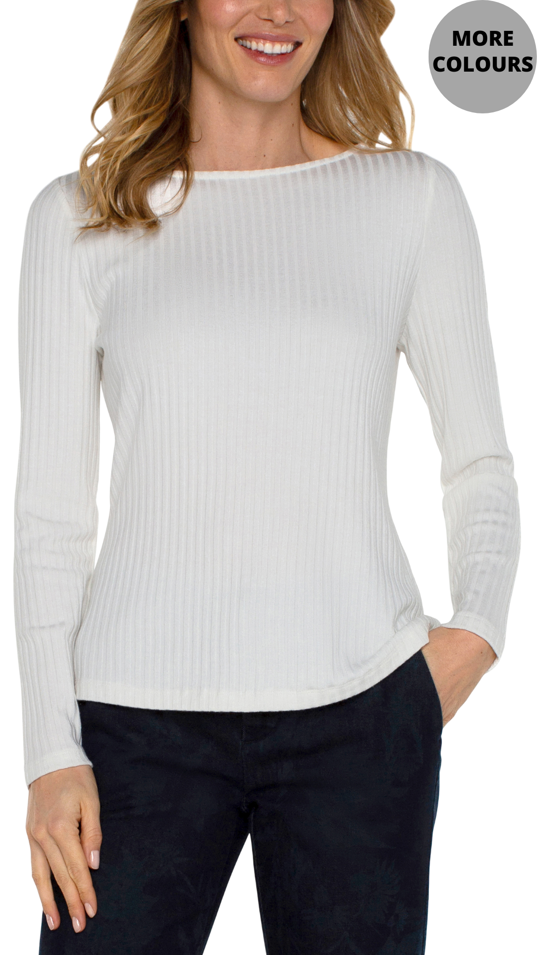 Long Sleeve Ribbed Top. Style LVLM8E22K61