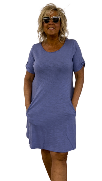 Short Sleeve Side Pocket T-Shirt Dress. Style ESC80010