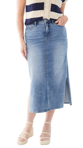 Column Midi Denim Skirt. Style FD6981843