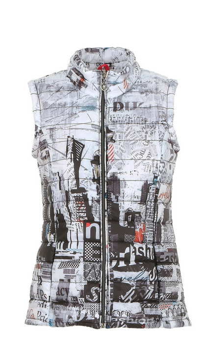 "City Life" Artist Print Puffer Vest. Style DOLC74822