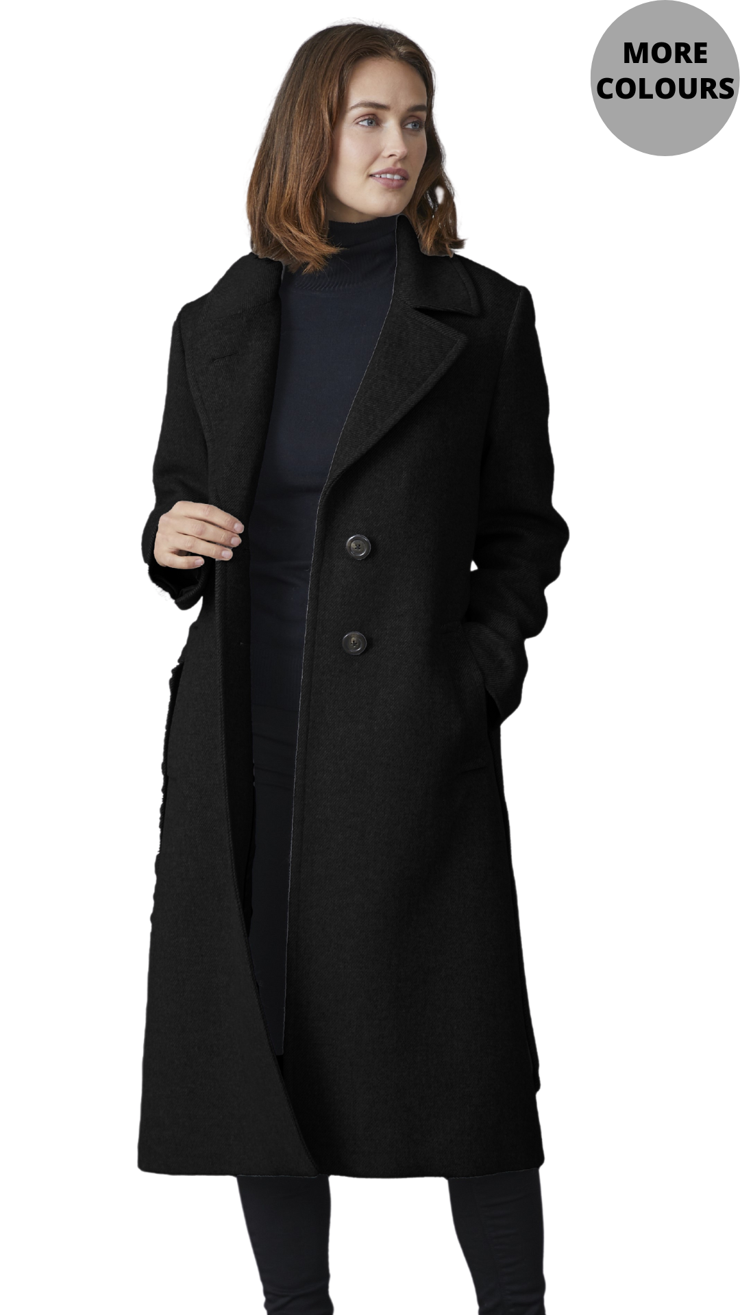 Kylie Notched Collar Wool Blend Coat. Style JUN1615