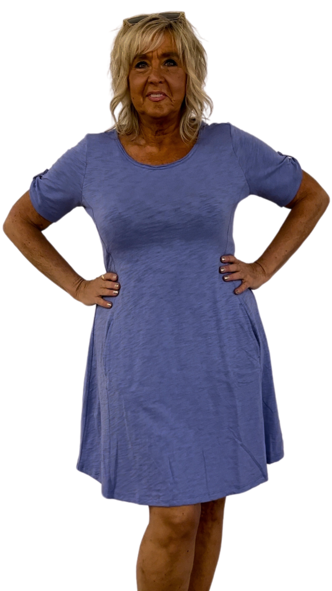 Short Sleeve Side Pocket T-Shirt Dress. Style ESC80010