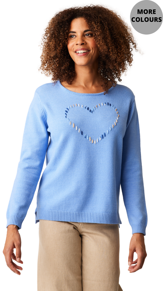 Maryam Rainbow Heart Embroidered Sweater. Style PH15705