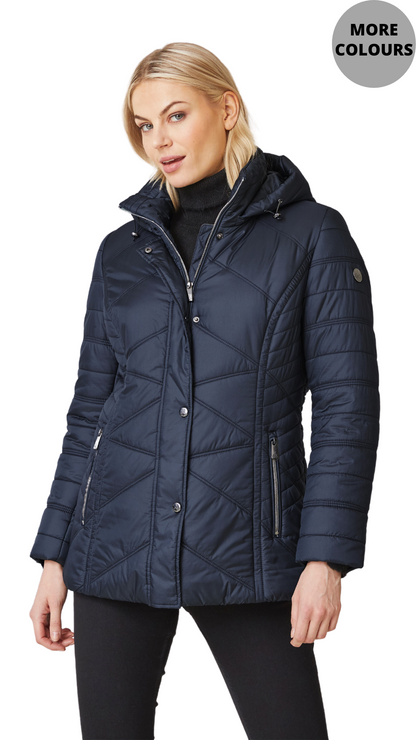 Detachable Hood Lightweight Fitted Outerwear. Style JUN2265