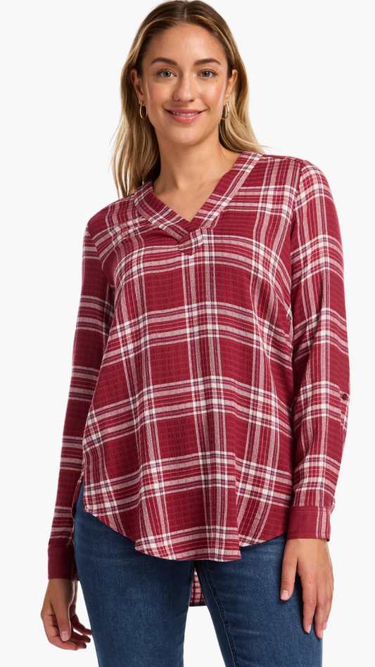 Popover Check High Low Tunic. Style FD7032880