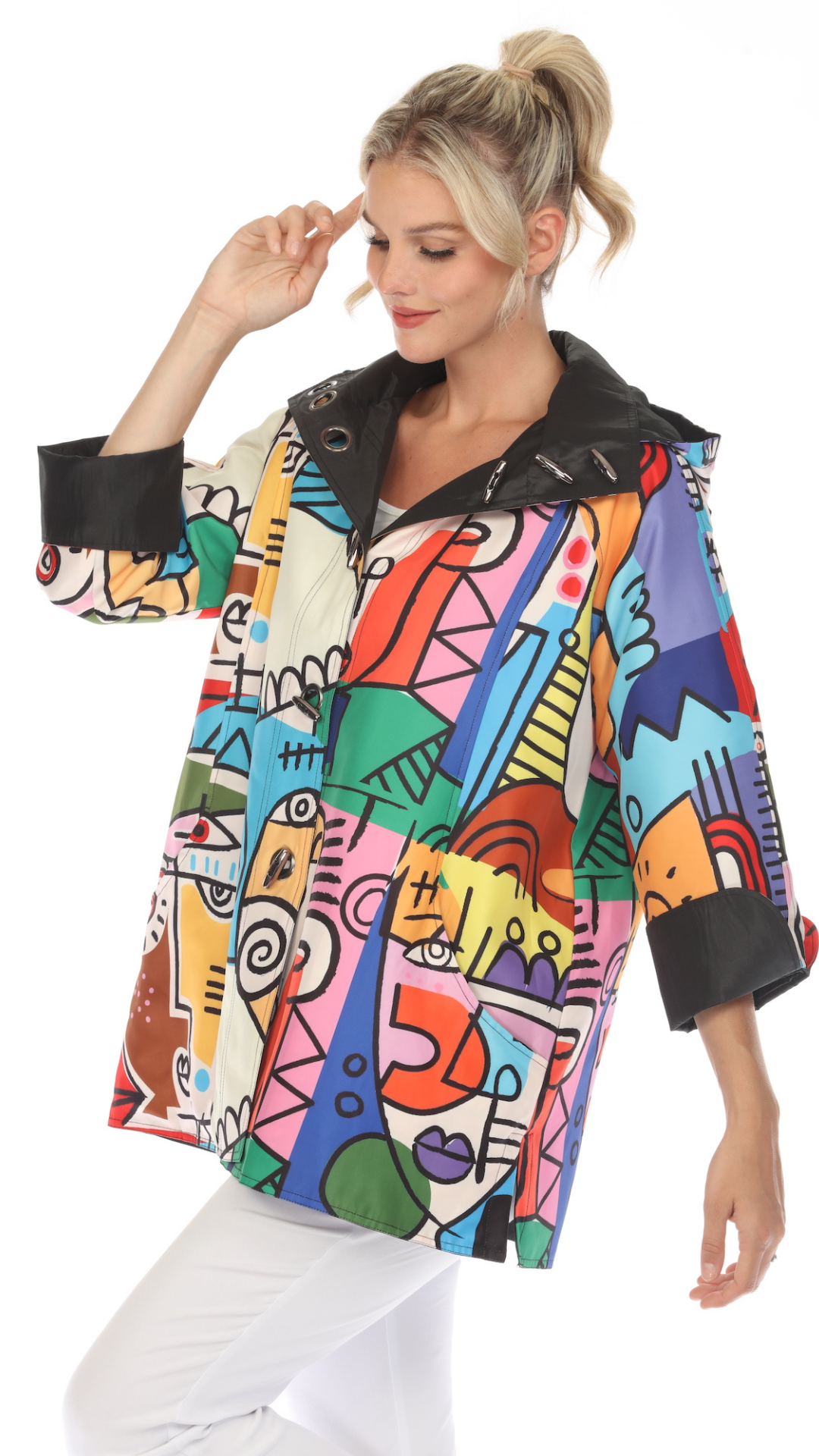 Reversible Picasso Print Spring Jacket. Style OPAJ5241RW-1