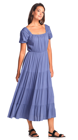 Ariel Puff Sleeve Maxi Dress. Style PM230524N