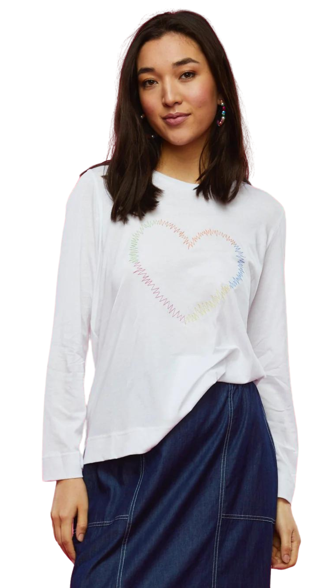 Electric Love Embroidered Heart Top. Style ZKP6465U