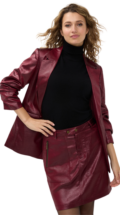 Metallic Scrunched Sleeve Blazer. Style ESQF2410553