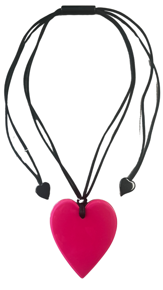 Colourful Statement Collection - Large Pink Heart Necklace. Style 50602039259Q00