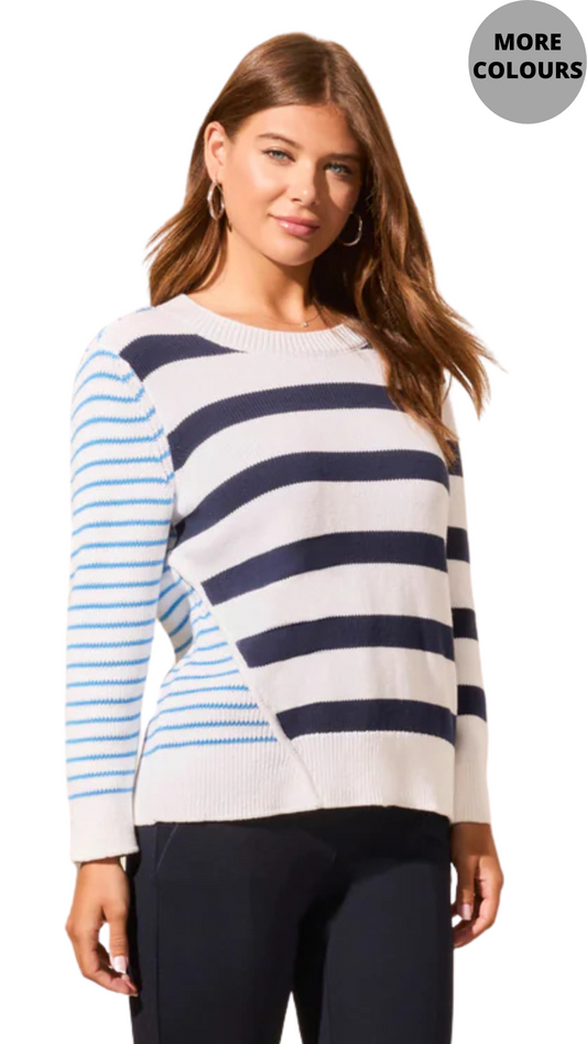 Striped Contrast Side Sweater. Style TR2159O-576