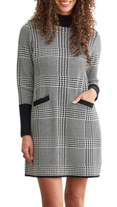 Houndstooth Sweater Knit Dress. Style TR7533O-4654