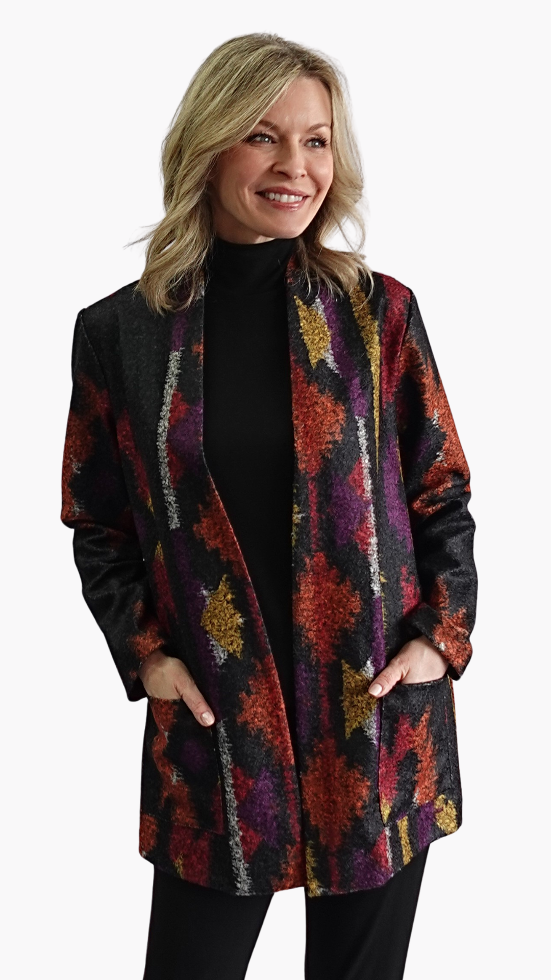 Fall Colours Open Front Cardigan. Style SW102600