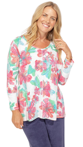 Floral Print Long Sleeve Top. Style ESC13618