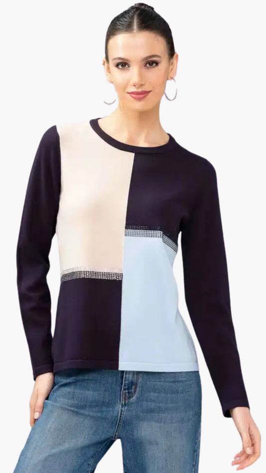 Colour Block Knit Sweater. Style ALSA44479