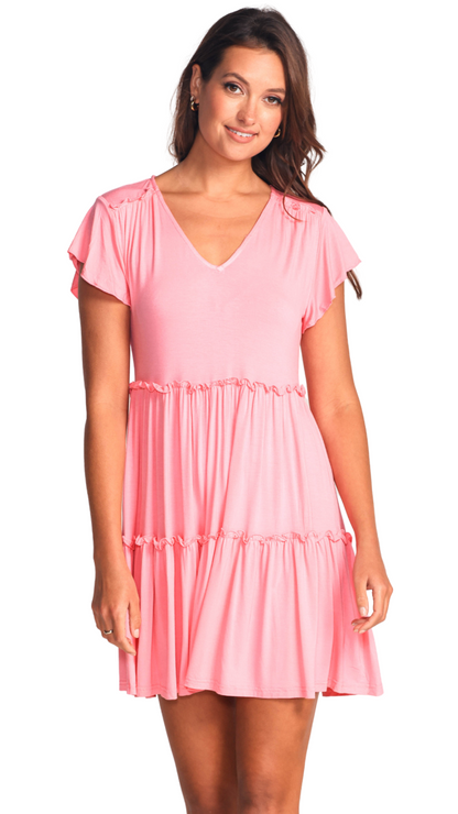 Pink Bamboo Jersey Gillian Dress. Style PM12997P