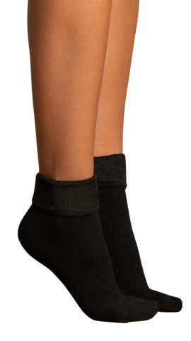 Two Pair Thermal Fleece Crew Socks. Style LEML-7292