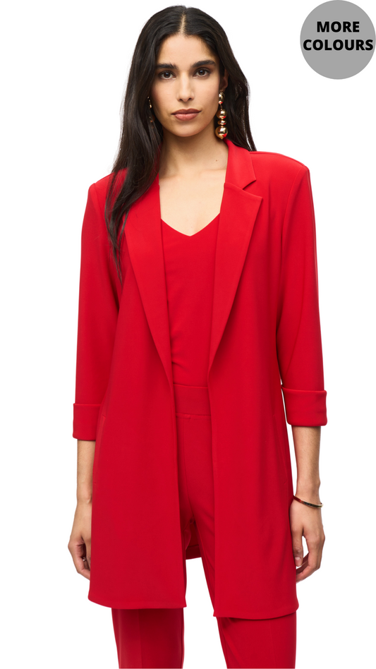 Long Open Front Blazer. Style JR233304F24