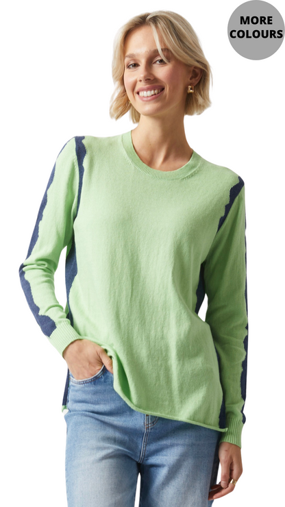 Zest Intarsia Crew Neck Sweater. Style ZKP6336U