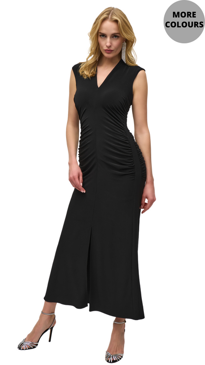 Silky Knit Shirred Maxi Dress. Style JR244132