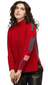 Check Funnel Neck Sweater. Style ZKP5303U