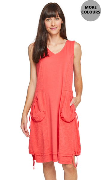 Slouch Pocket Notch Hem Dress. Style NB12008