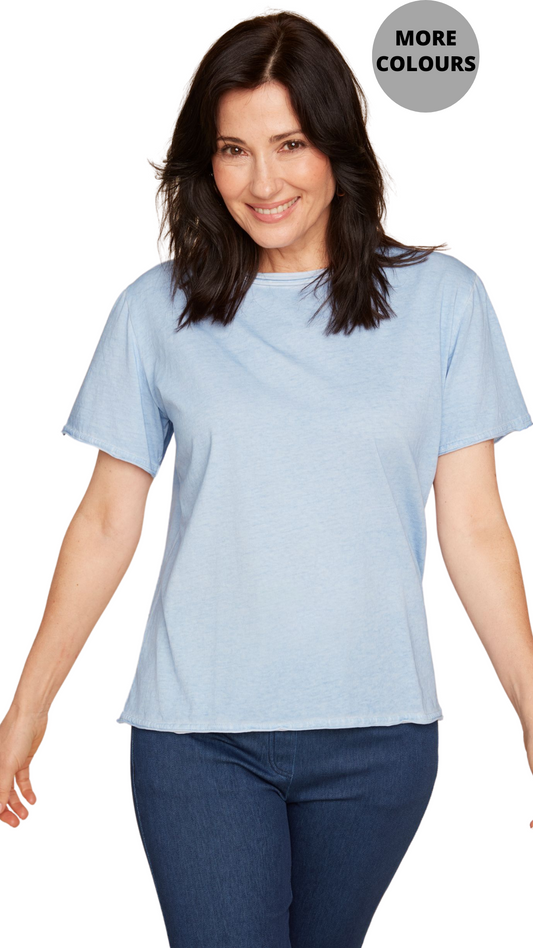 Raw Rolled Edge T-Shirt. Style RENR7791-55K