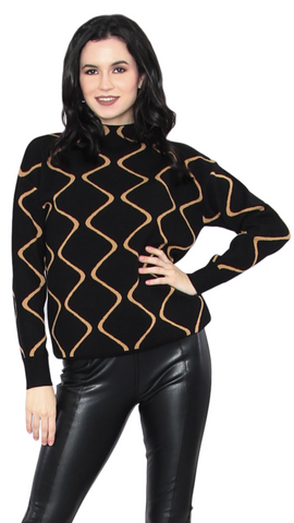 Wavey Printed Sweater. Style FS233C80