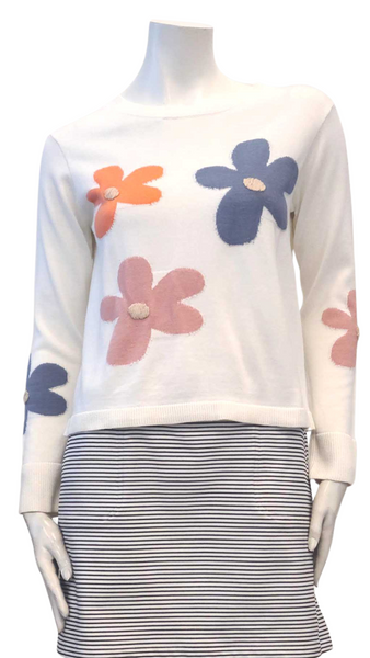 Bold Flower Print Sweater. Style PZ8263011