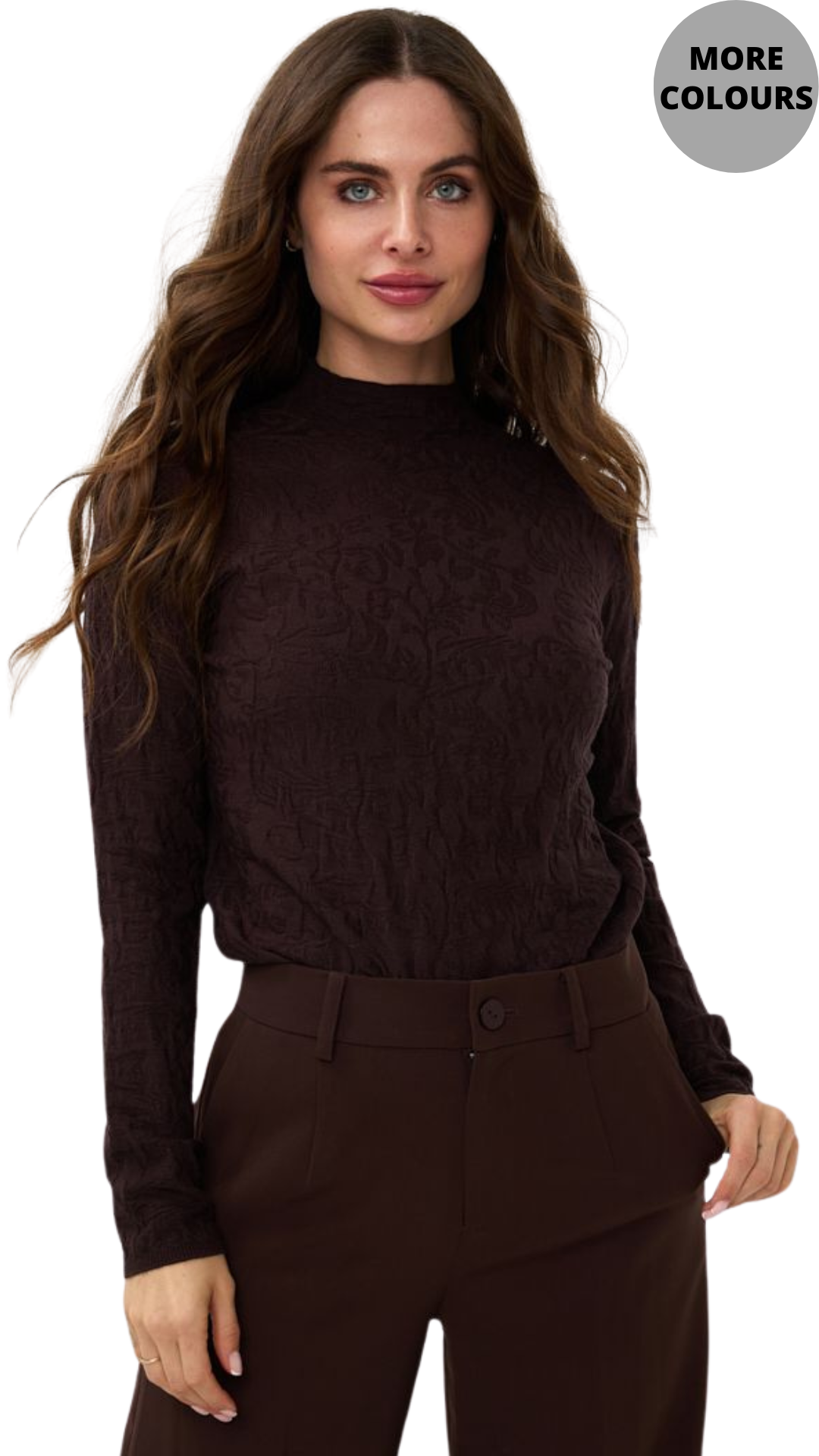 Solid Jacquard Turtleneck Sweater. Style ESQF2427509