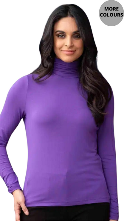 Turtleneck with Ruched Turtleneck & Cuffs. Style EW33008