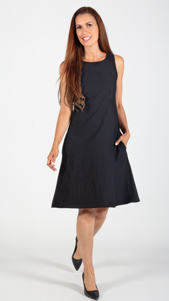 Textured A-Line Little Black Dress. Style PE558-5075