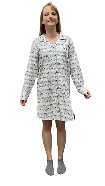 Flannel Night Shirt. Style KAYAF12432SNOWY