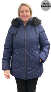 Detachable Hood Decorative Quilted Outerwear. Style FR736