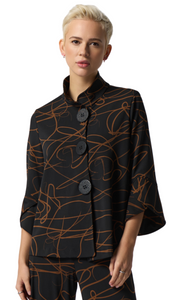 Abstract Print Trapeze Jacket. Style JR233270