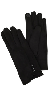 Soft & Stretchy Button & Stretch Navy Gloves. Style CARA9000-DKB