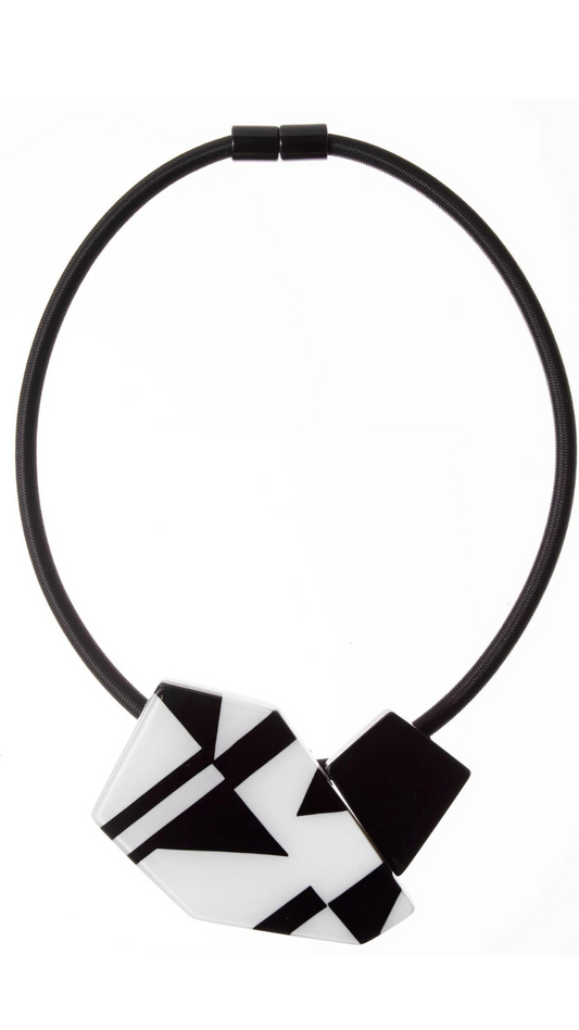 Urbana Collection - White & Black Necklace. Style 5410150WHITQ02